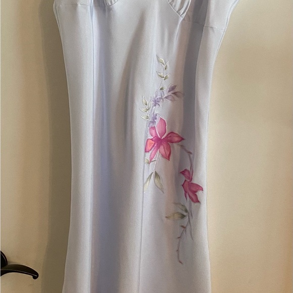 Vintage Oscar de la Renta sleep gown. Pale blue pink trim! Excellent! Small - Picture 2 of 4